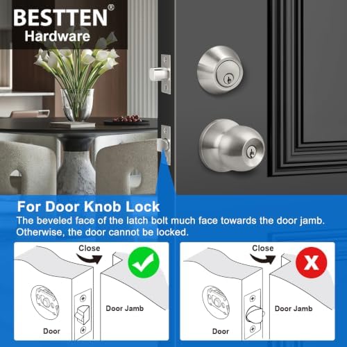 bestten 2 pack all keyed same exterior door showing dimensions