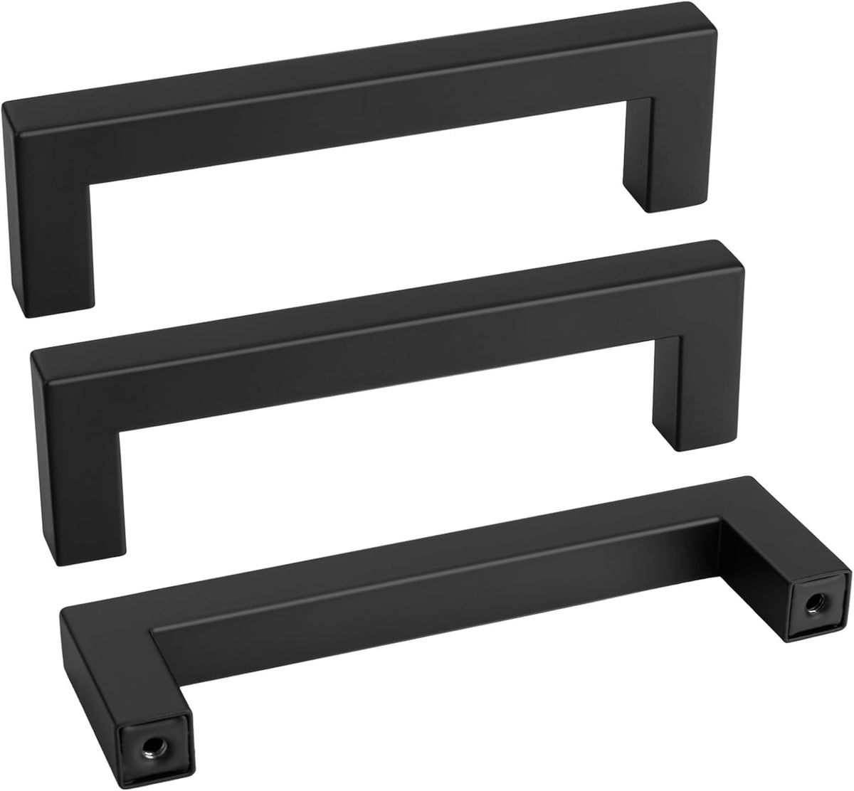 goldenwarm 100 Pack 4 INCH Black Square Bar Cabinet Pull