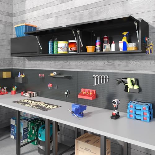 coolsun metal wall cabinet, 12.6" h garage wall, front angle view