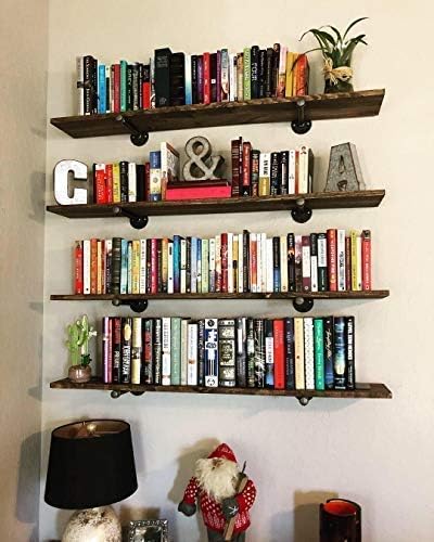 industrial black iron pipe shelf brackets –12 inch, close-up detail