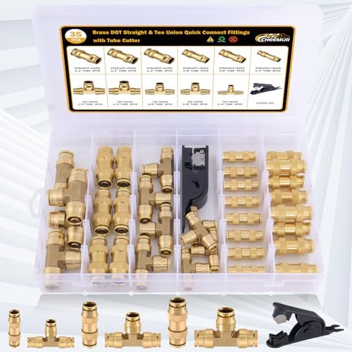 cheemuii 35pcs brass dot air line fittings kit shown in use
