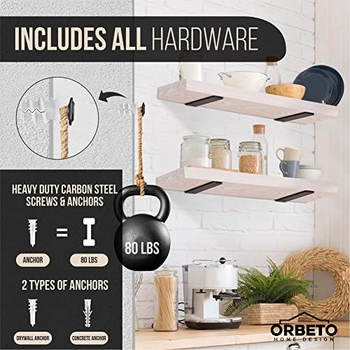 orbeto 6 pack heavy duty shelf brackets (12"), front angle view