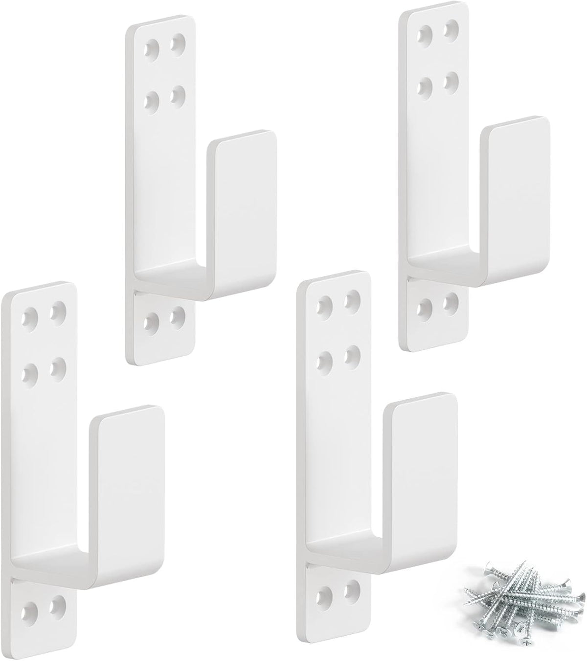 2x4 door barricade brackets, heavy duty 4pcs, white, main product view