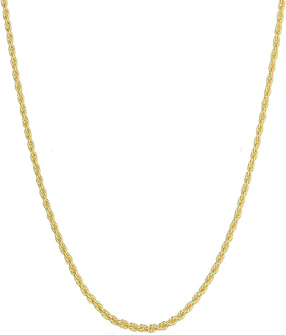 14k yellow gold solid rope chain necklace for, main product view