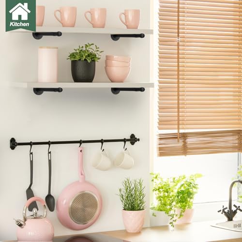 pipe shelf brackets black 12 inch floating shelving showing dimensions