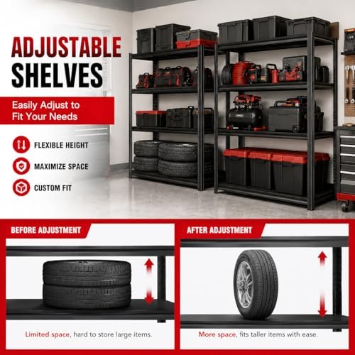 garage shelving, 2400 lbs heavy duty metal storage on a desk or shelf