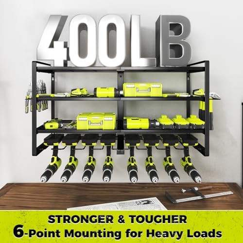 kafahom power tool organizer-8 drill holder wall mount,4, close-up detail