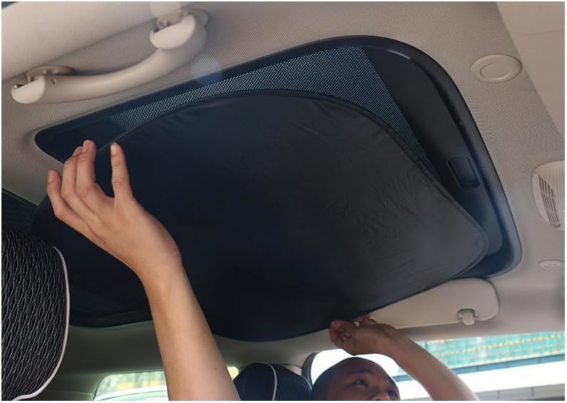2pcs Foldable Sunroof Shade Sunshade Heat Isolate fit for Mini Cooper, Clubman & Countryman R56 All Years Black