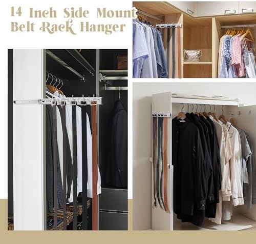 blulu 2 pcs 13.8'' sliding tie rack hangers showing dimensions
