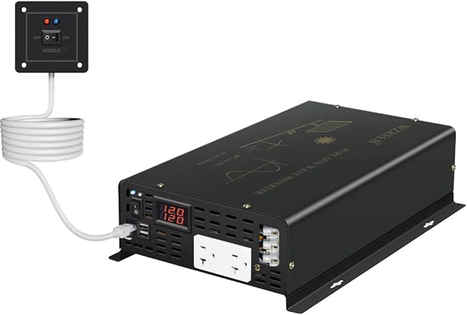 WZRELB Pure Sine Wave Power Inverter 3000W 12VDC to 120VAC 6000W Peak Dual AC - Image 6