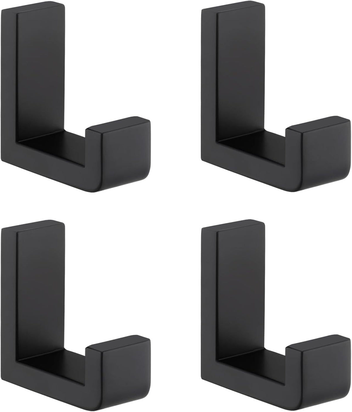 angle simple towel hooks for bathrooms matte black, main product view