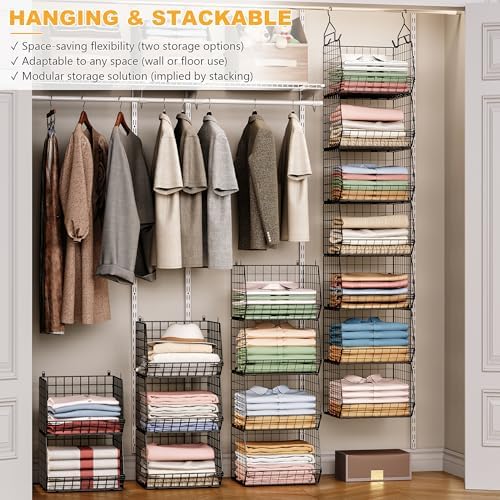 x-cosrack 7 tier foldable hanging closet organizer and, package contents