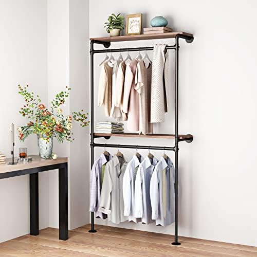 dr.iron industrial pipe clothing racks with 2 tier, package contents