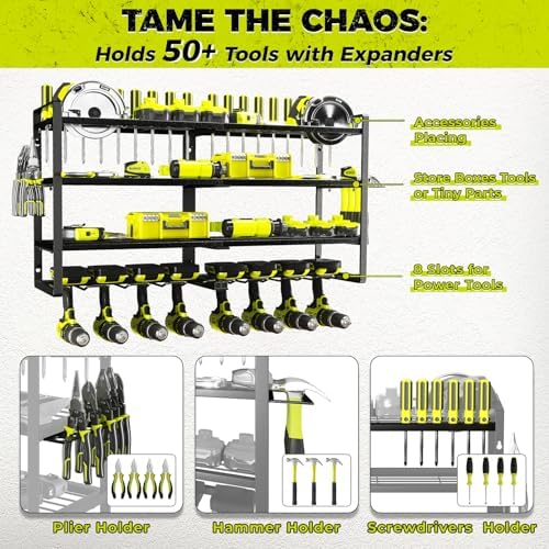 kafahom power tool organizer-8 drill holder wall mount,4 shown in use