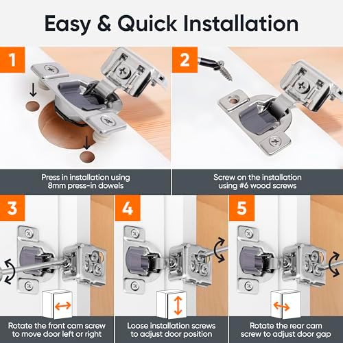 decobasics 10 pack soft close cabinet hinges –, package contents