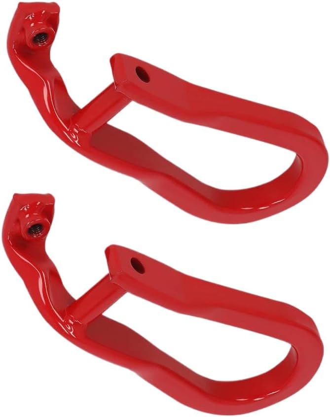 2X Red Tow Hooks Compatible with Silverado Sierra 2500HD and 3500HD
