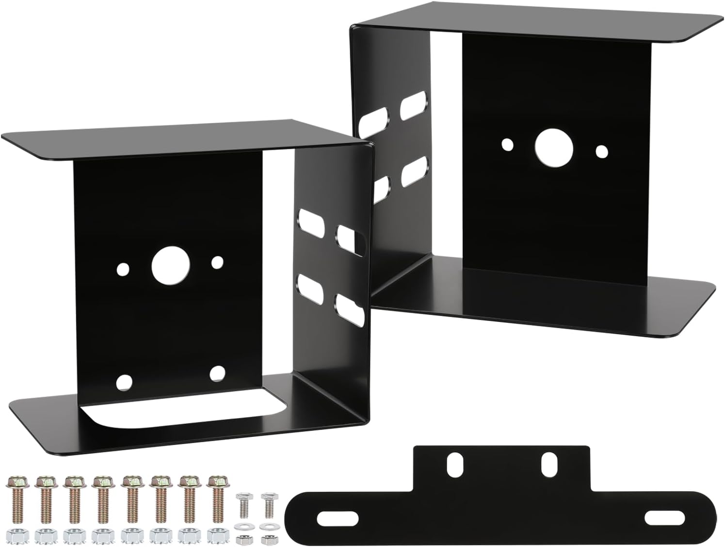 LINKITOM Square Trailer Tail Light Mounting Box & License Plate Bracket, Heavy Duty Steel Guard Cover for Trailers Under 80" Boat Truck Marine Camper RV