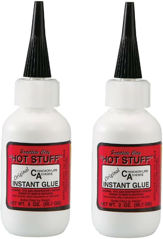 hot stuff thin instant ca glue, 2oz hs-4 shown in use