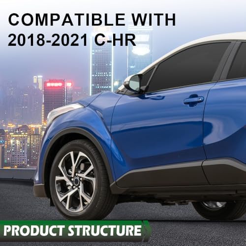 LQI Fender Flares Compatible with Toyota CHR 2018-2022 Front Left Driver Side Fender Wheel Opening Molding Guardabarros, Factory Style, 75602F4010 TO1290115