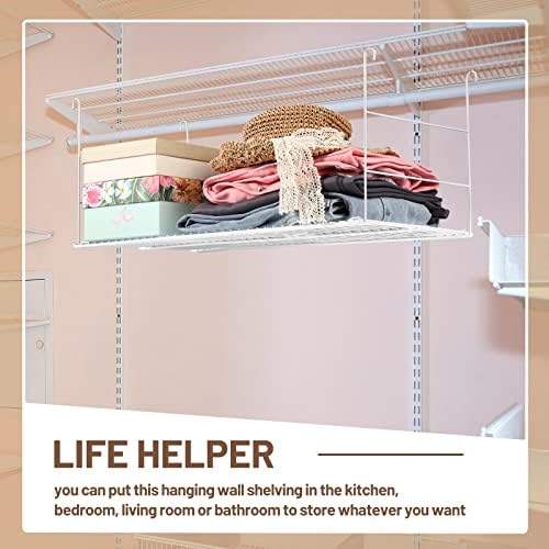 amylove 4 pieces 24 inch hanging closet shelves on a desk or shelf