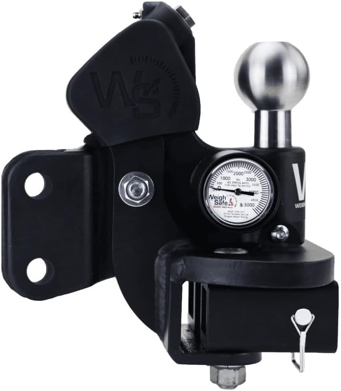 Weigh Safe TrueTow Heavyweight Distribution Hitch - Adjustable 10" Drop with 2.5" Shank - Built-in Scale to Measure Tongue Weight & Distributed Tongue Weight with 4-Area sway Control - 22,000 lbs GTW