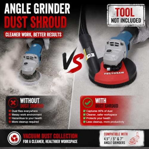 dust shroud for angle grinder with diamond grinding, view 11