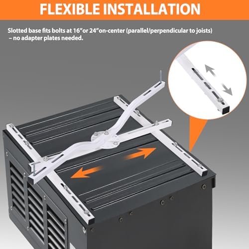 heavy duty swivel h-bracket for garage heaters, 200, side view