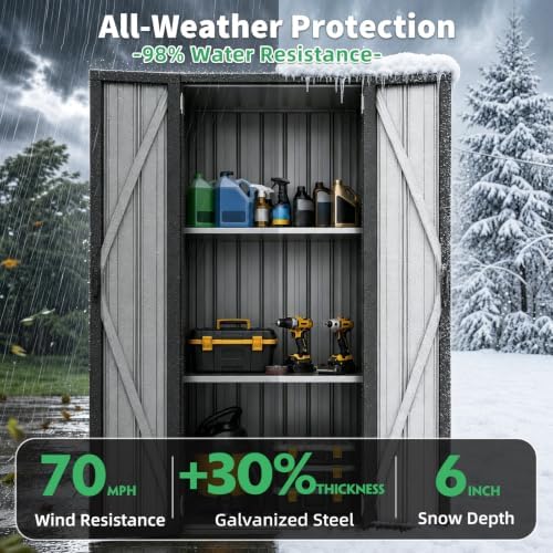 aecojoy outdoor storage cabinet waterproof, 70" vertical tall shown in use