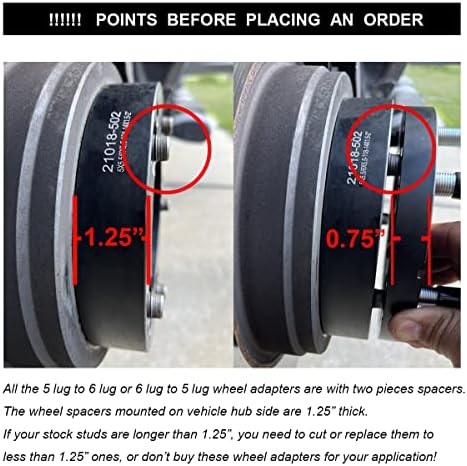 Black Forged 5x5.5 to 8x6.5 Wheel Adapters 2 Inch 14x1.5 Studs Compatible with Dodge-Ford-Ram 5 Lug 5x139.7 Truck Converted to 8 Lug 8x165.1 Rims - Pack of 4