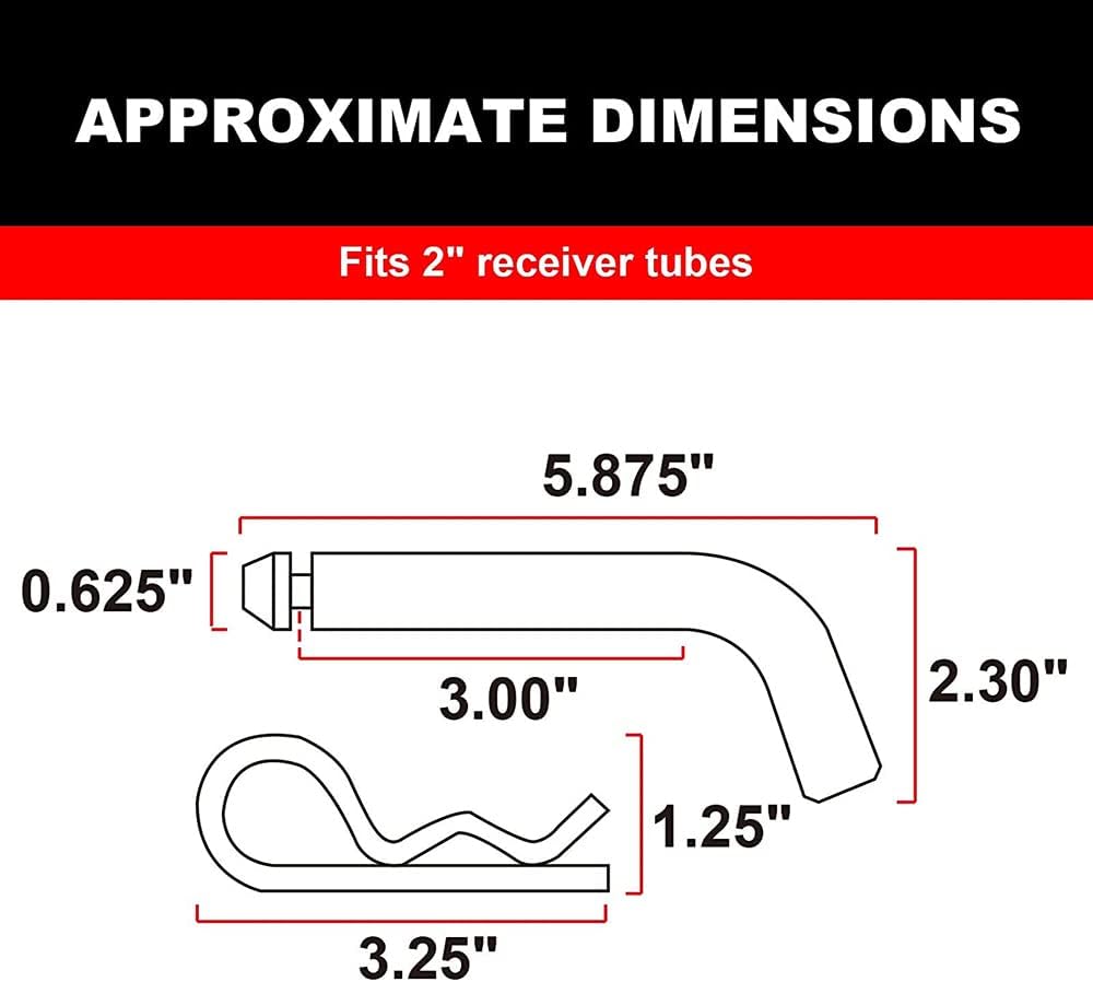 ROAD DAWG Trailer Hitch Pin and Clip, 5/8" Diameter Hitch Pin Fit for 2" Receiver, Towing Hitch Accessories,ATRLY3202D