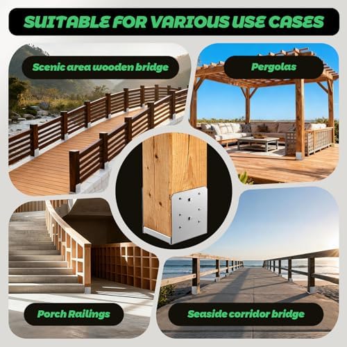 4"x4" adjustable post base, 4pcs，stainless steel post anchor, front angle view