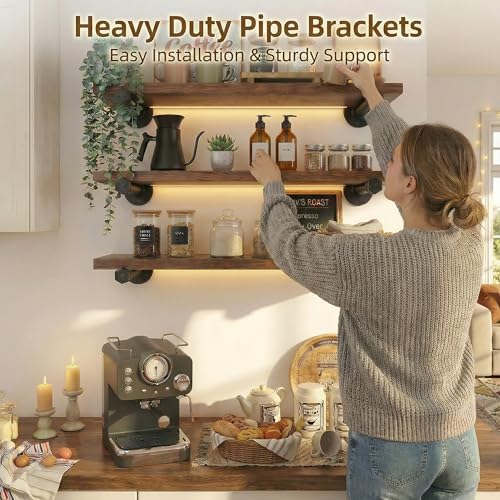 8 inch industrial pipe shelf brackets set of, front angle view