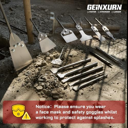 geinxurn sds max chisels, 7pcs 12-inch long masonry, view 9