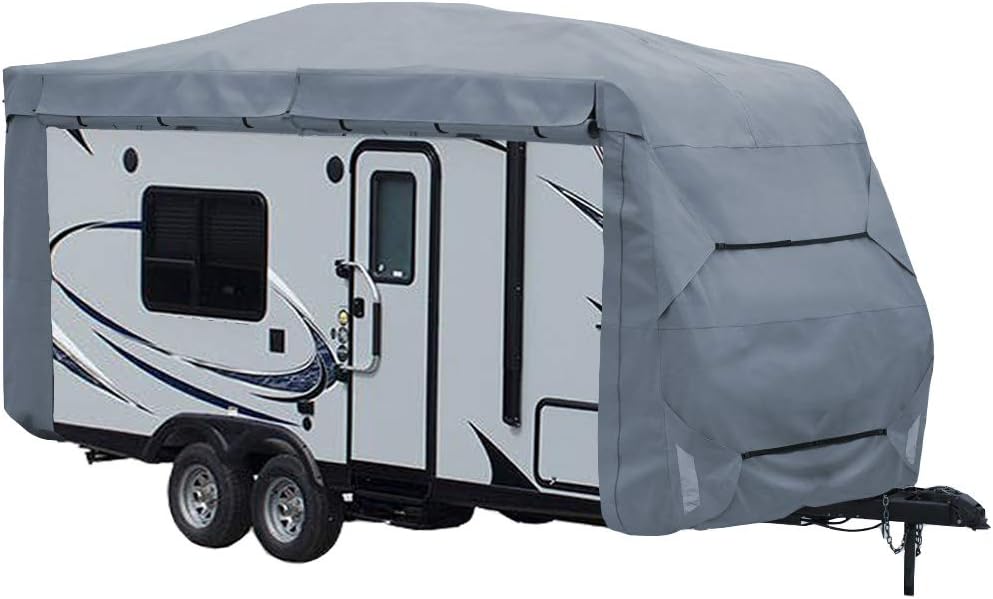 GEARFLAG Travel Trailer Cover for Motorhome Multi-Layers fits 19' - 21' with Reinforced Windproof Side-Straps Anti-UV Water-Resistance Heavy Duty (Fits 19' - 21') - Ideal for rv & Trailer Covers