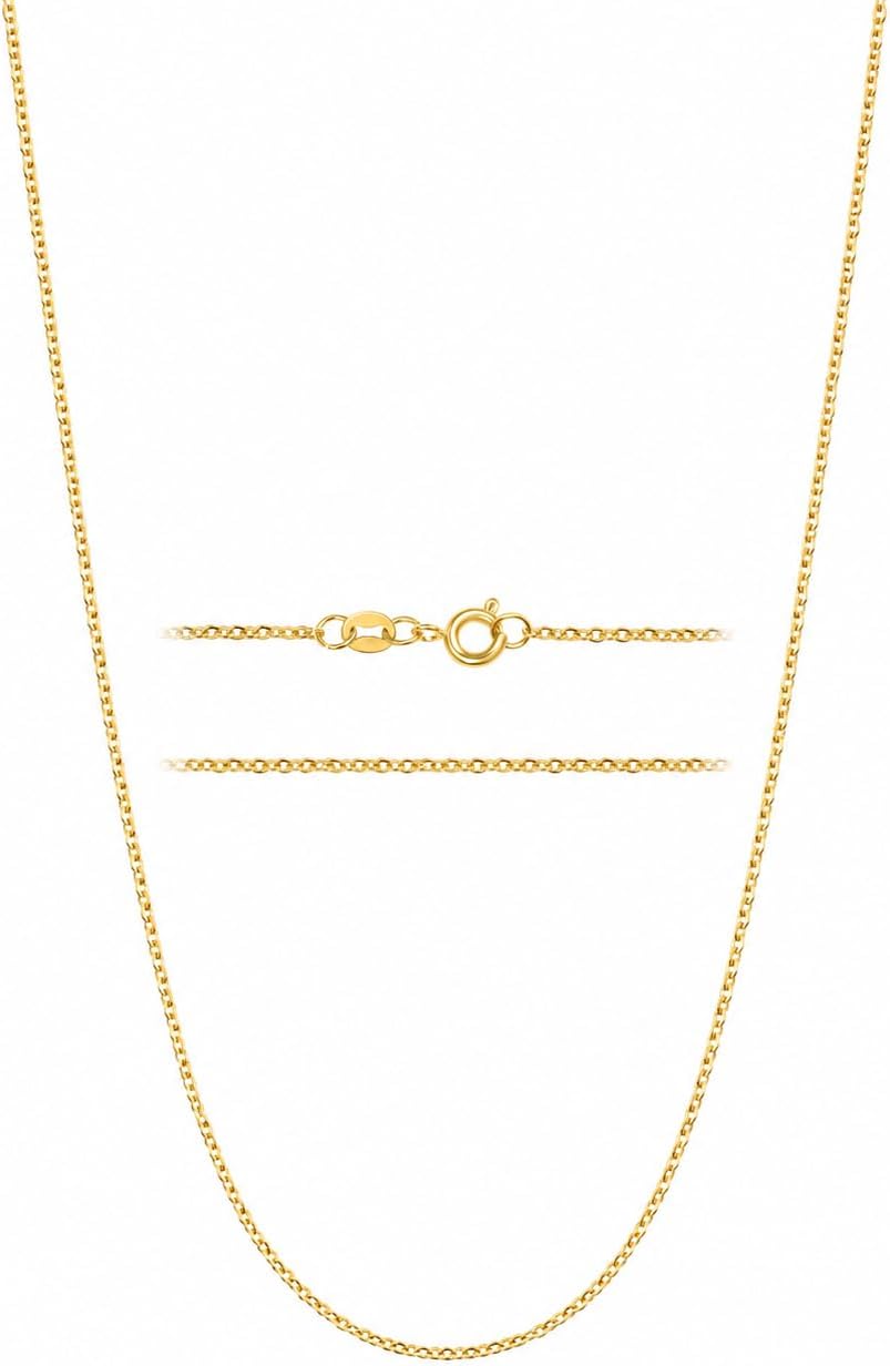 kisper dainty gold cable chain necklace women 24k, main product view