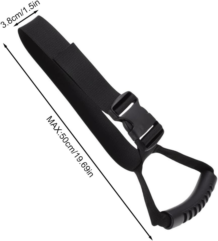 Car Door Handle Assist Strap, Adjustable Vehicle Entry Support Grab Grip Pouch Automotive Safety Cane Bar Accessory (Black)
