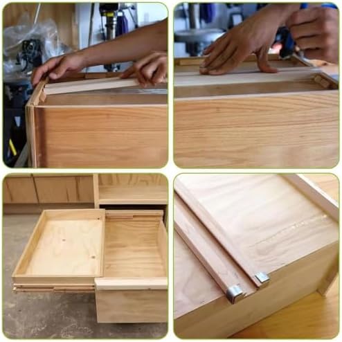 cyeah 6 pcs wood drawer slides, 17 inch, front angle view