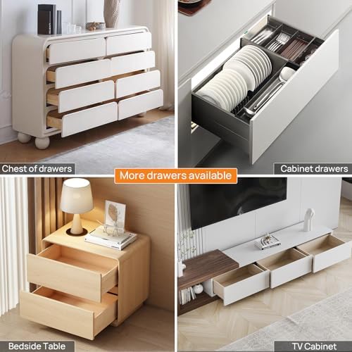 10 inch soft close undermount drawer slides for, side view