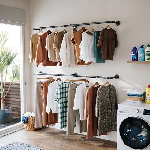wall mounted clothes rack 48.8 inch/4ft showing dimensions