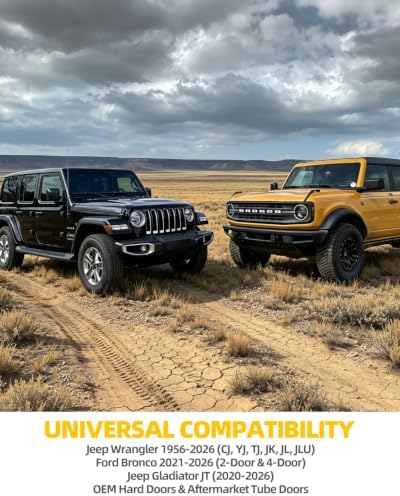 heavy duty wall mounted jeep door hangers garage, front angle view