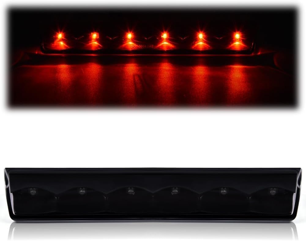 LQI LED 3rd Brake Light Compatible with Leer Are Century Truck Cap Topper, Cargo Light Parking Light Recessed Third Brake Light Smoky Lens Black Housing, AT-LED-36R, AT-LED-36R-01