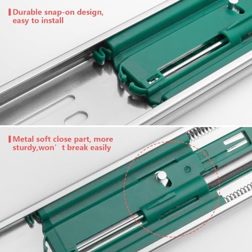 homdiy 10 pairs soft close drawer slides 22, side view