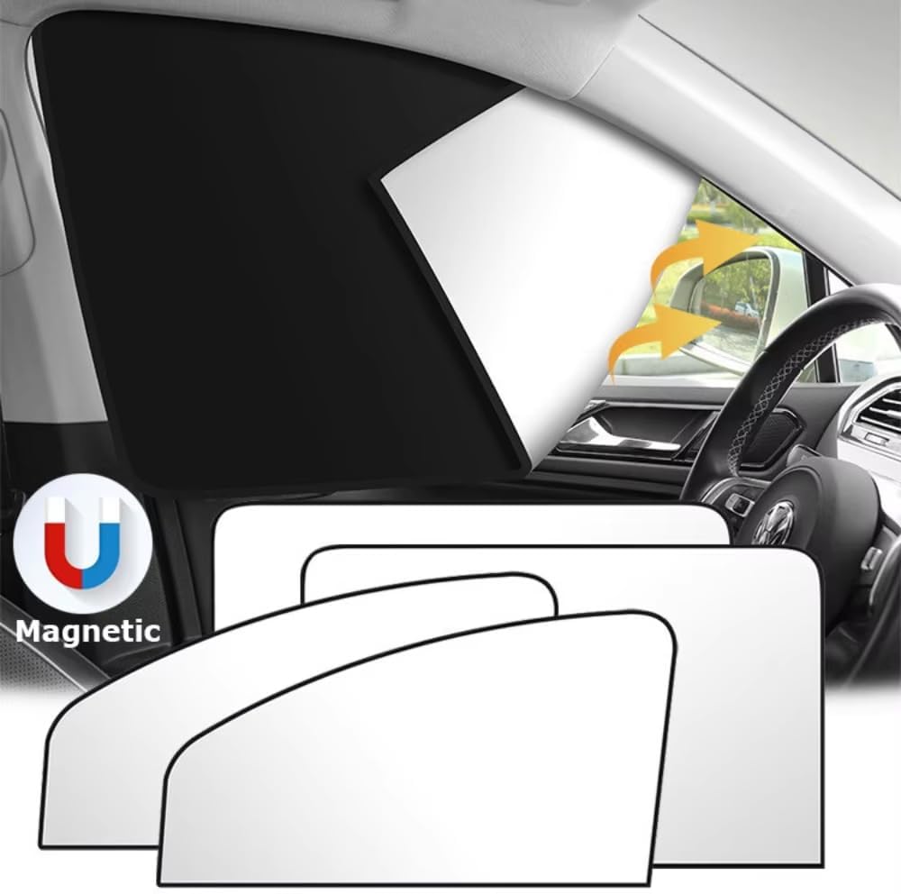 4 Pcs Side Window Sunshade for GMC Sierra 2500HD/3500HD Crew Cab 2020-2025, Window Curtain Shield Protection Sun Visor Screen Automotive Interior Accessories