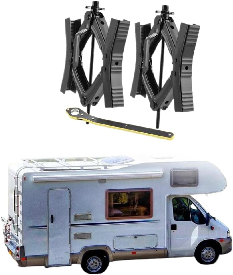 2 Pcs Camper Wheel Chock Stabilizers Scissor Steel Iron Trailers Scissor Lock Compatible with Trip Camping Trailers Picnic Backpacking BBQ