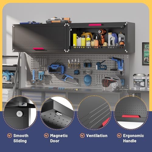 eltean 31.5" metal wall cabinet,garage wall cabinet with on a desk or shelf