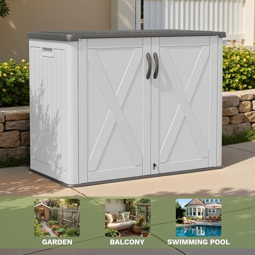 patiowell 26 cu.ft resin outdoor storage cabinet with, view 9