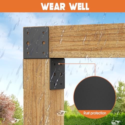 4x4 post brackets, heavy duty steel connectors for, side view