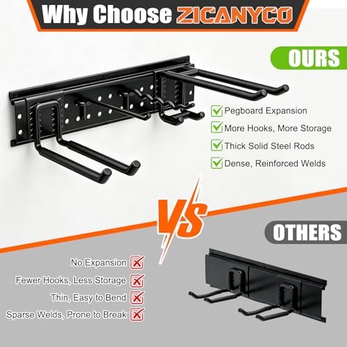 garage tool organizer wall mount 66 inches with, side view