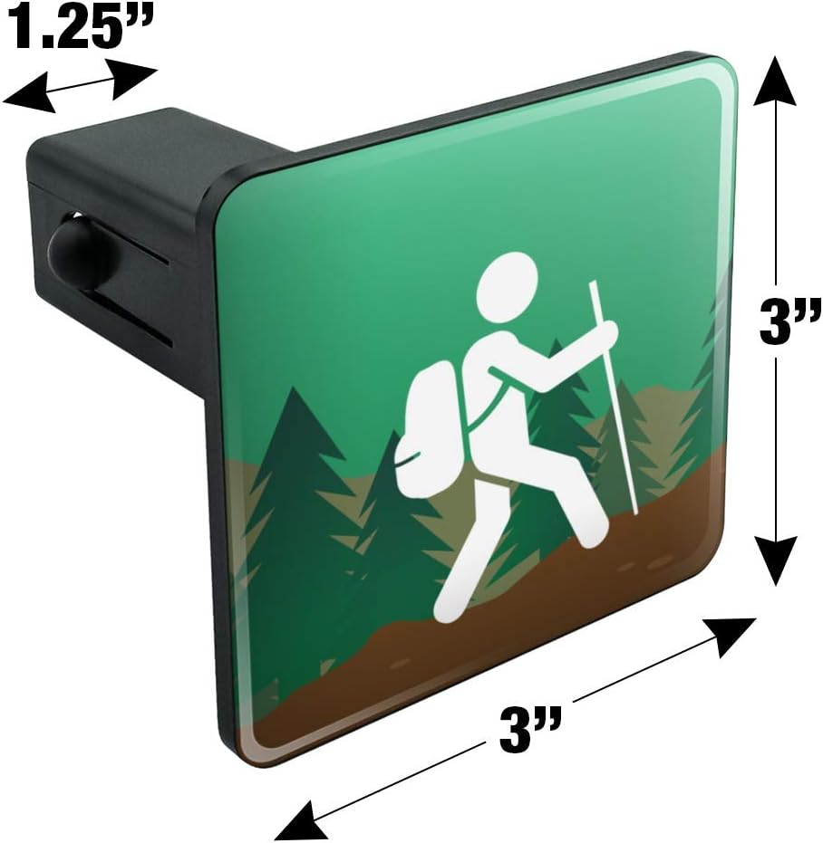 GRAPHICS & MORE Hiker Hiking Symbol Mountain Nature Tow Trailer Hitch Cover Plug Insert 1 1/4 inch (1.25")
