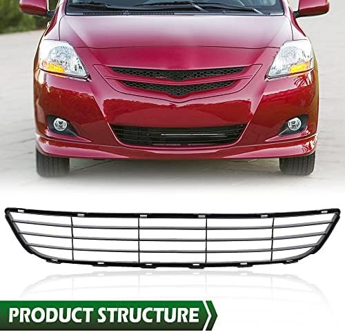 GRAND ORANGE Front Bumper Grille Compatible with Toyota Yaris Sedan 2007-2008 (4 door model) 5311252240 TO1036108